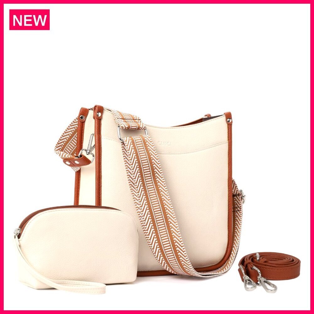 Vegan Leather Crossbody Bag with Adjustable Strap, Multi-Pocket Hobo Handbag